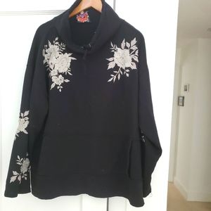 Johnny Was floral black sweat shirt